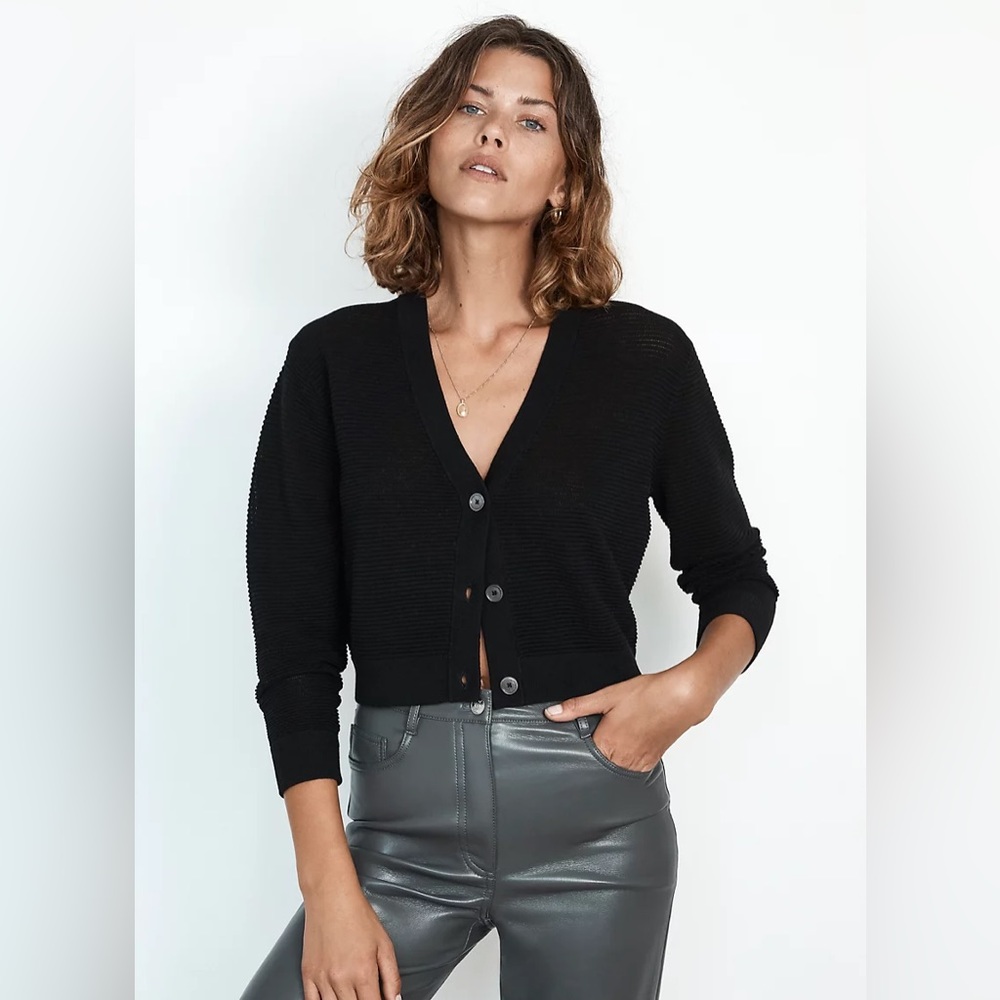 Wilfred Light Cropped Cardigan Black